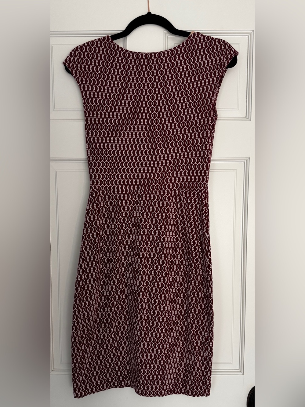 Boden Burgundy Geometric Cowl Neck Dress US 8 UK 12 - Picture 4 of 10
